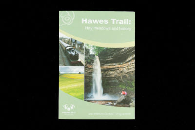 Image shows front cover of the Hawes Trail leaflet