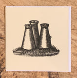 Milk Churns Woodblock Card (Part of the Dales Countryside Museum collection)